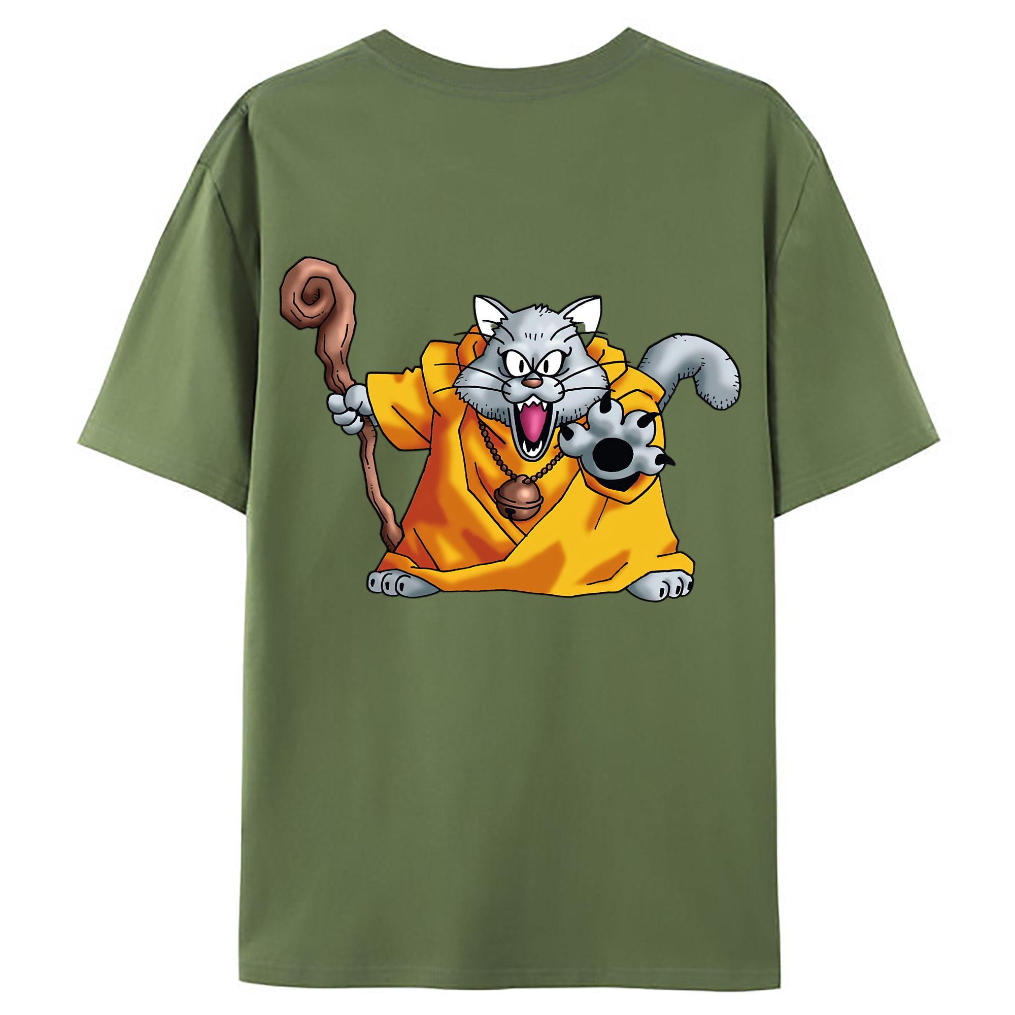 （画像用） ドラゴンクエスト Doragon Kuesuto Dragon Quest 綿100％ メンズ半袖Tシャツ（バックプリント） 通気性